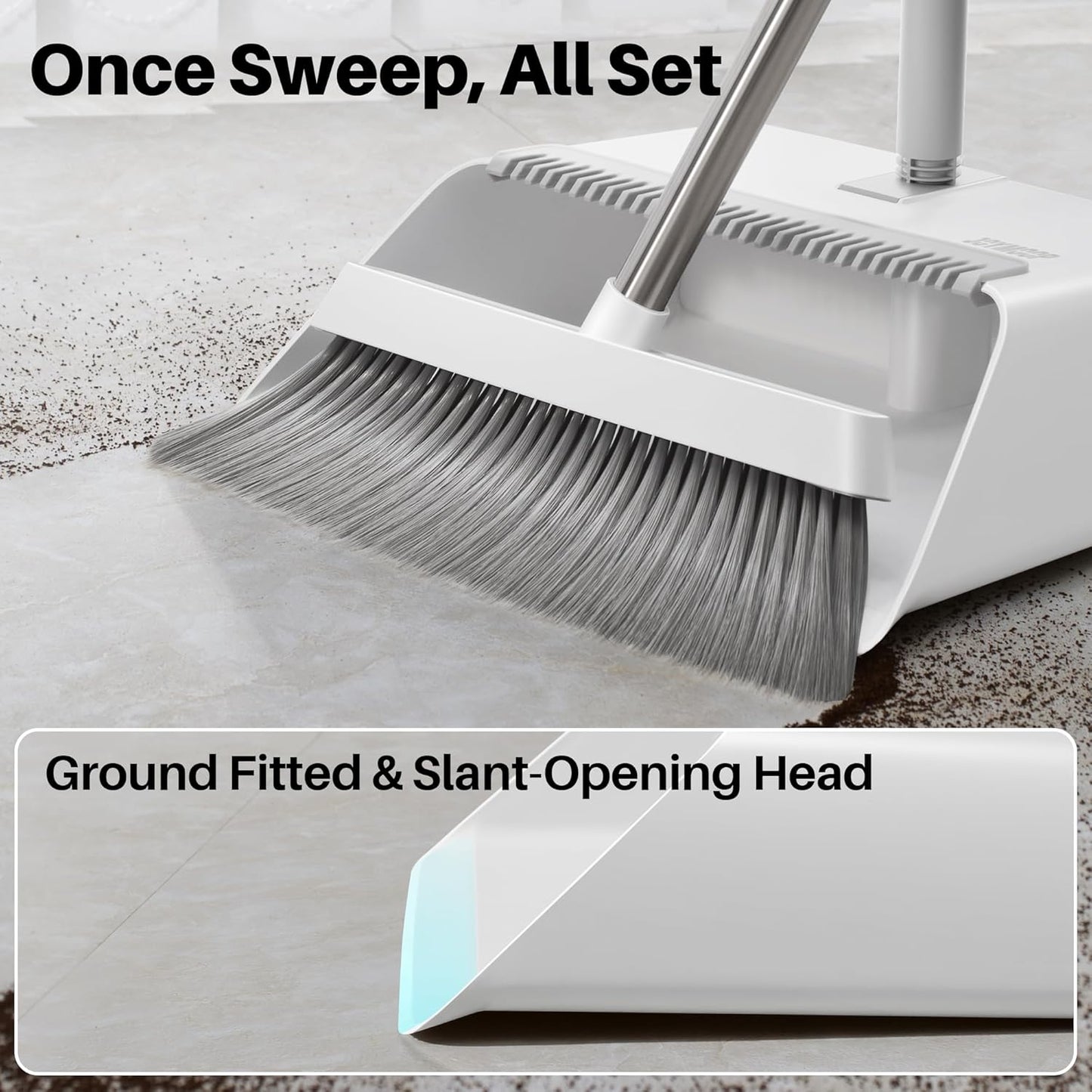 Broom & Dustpan Set with Long Handle