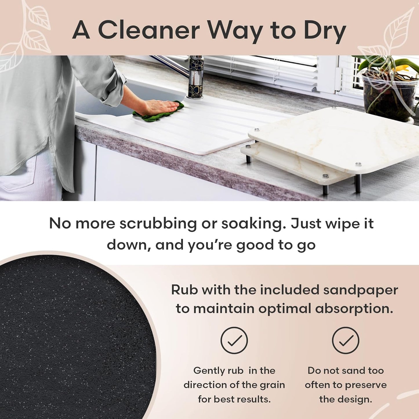 Earth Stone Dish Drying Mat