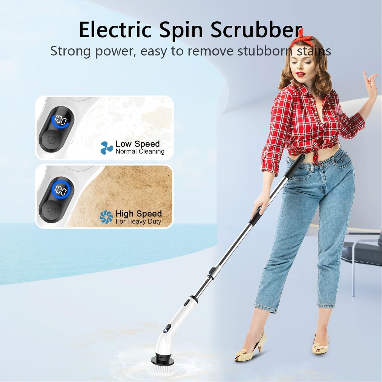 Electric Spin Scrubber with LED Display