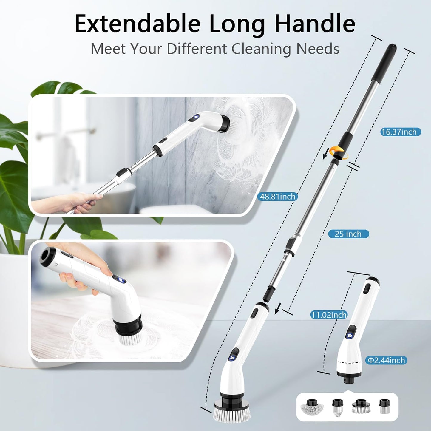 Electric Spin Scrubber with LED Display