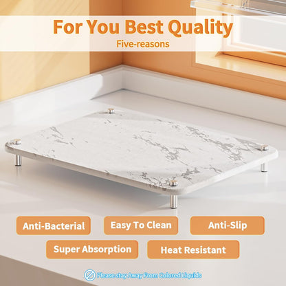 Dish Drying Mat with Metal Rack
