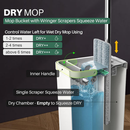 Hands-Free Flat Mop & Bucket Set